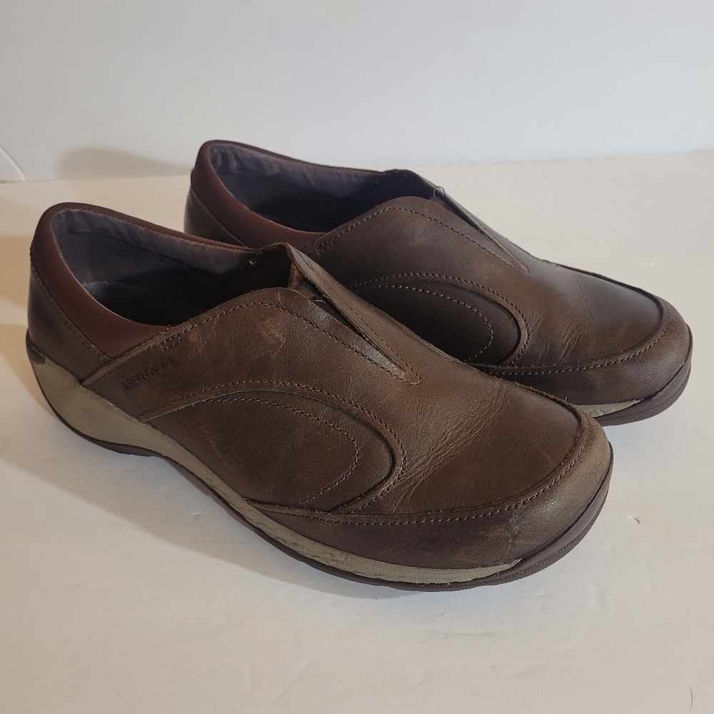 Merrell Encore Q Form 2 Leather Moc Slip On Shoes Women's Size 7 Brown Casual